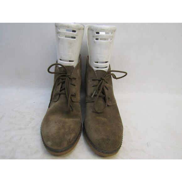 Clarks Womens Size 8 M Brown Suede Lace Up Wedge Fashion Ankle Boots Booties - Picture 5 of 11